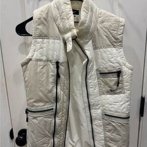 Nike Off-White Quilted Vest with Black Accents